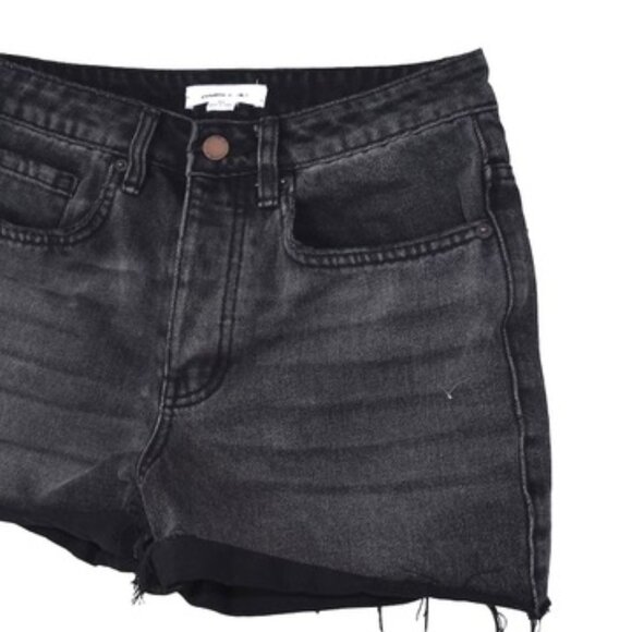 O’Neill Denim Shorts 26 Black Cutoff High Rise Grunge - Picture 3 of 9